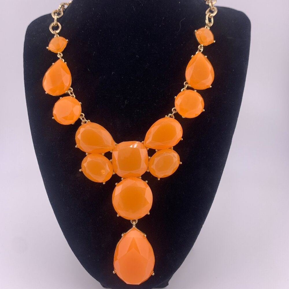 Chunky Orange Bib Necklace.